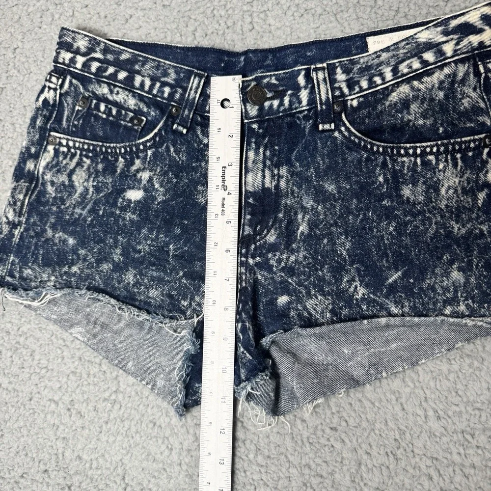 Rag & Bone Jean Shorts Cutoff In Blue Acid Wash Size 27 Jean Denim Boyfriend Hot